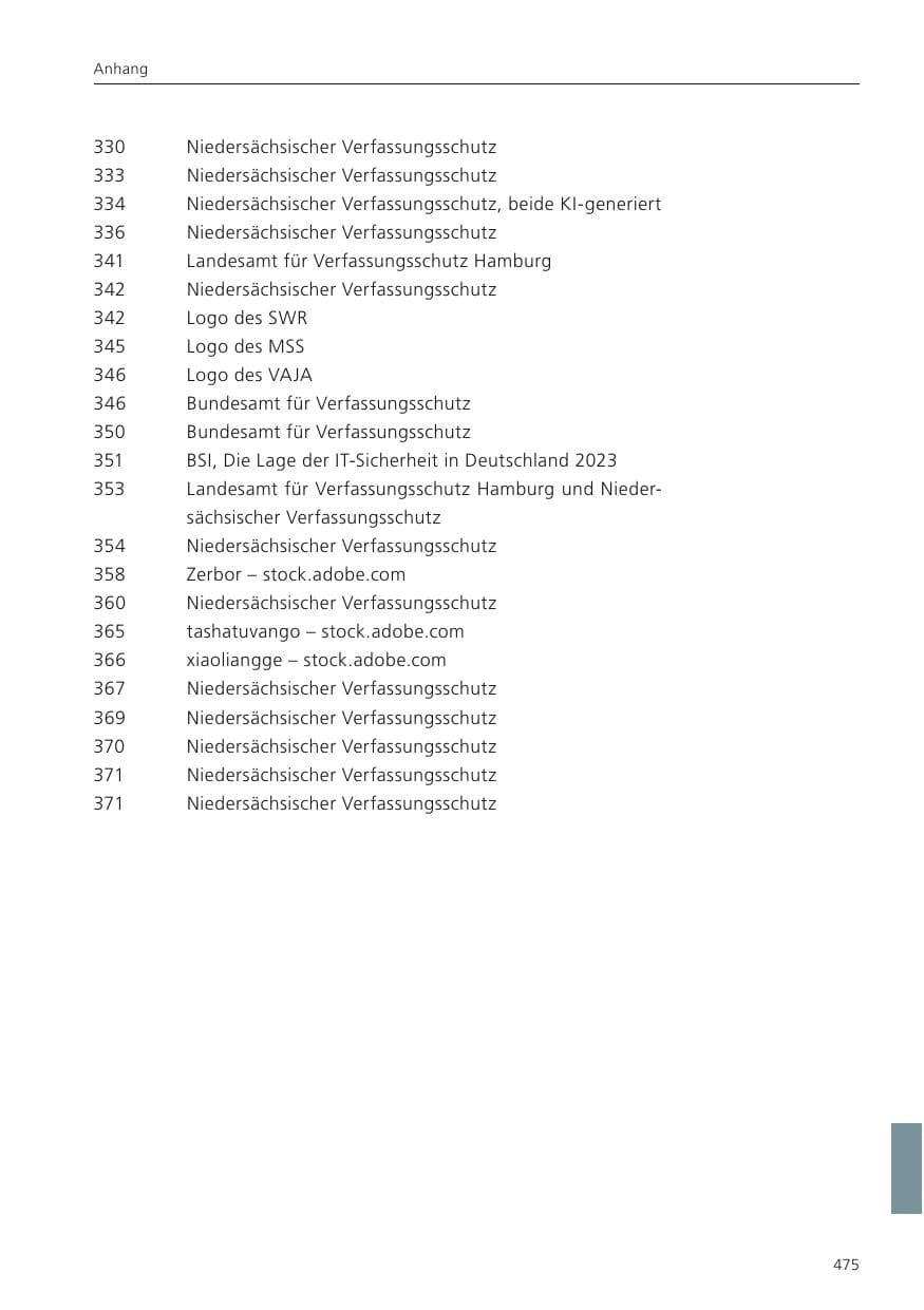 Seite 476 des Verfassungsschutzbericht 2024 Niedersachsen