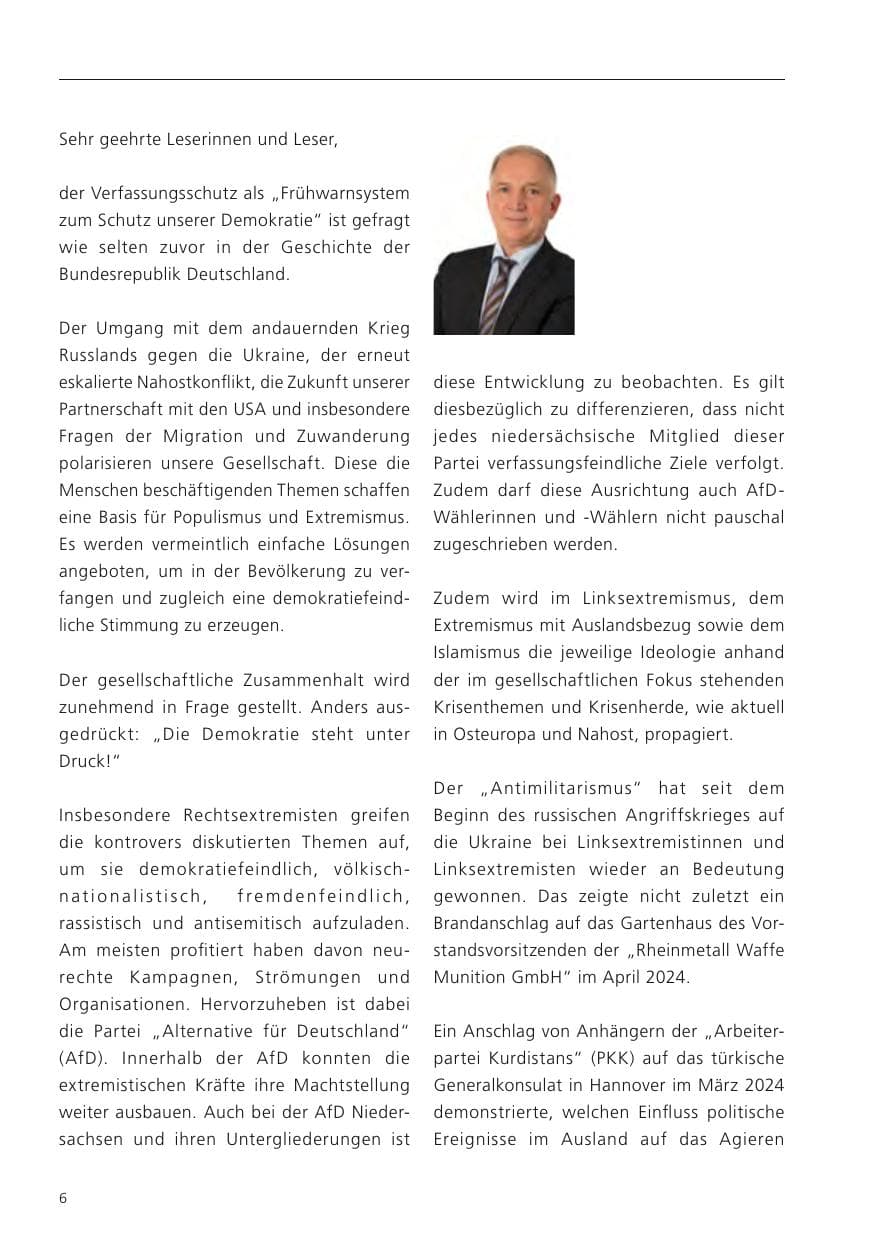 Seite 7 des Verfassungsschutzbericht 2024 Niedersachsen