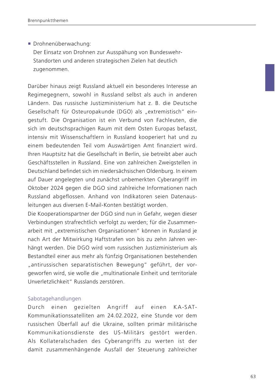 Seite 64 des Verfassungsschutzbericht 2024 Niedersachsen