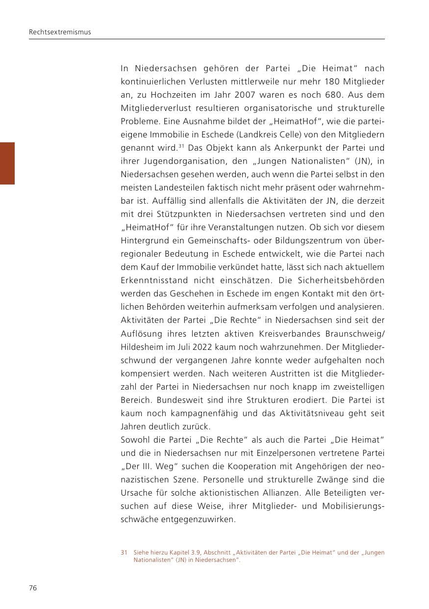 Seite 77 des Verfassungsschutzbericht 2024 Niedersachsen