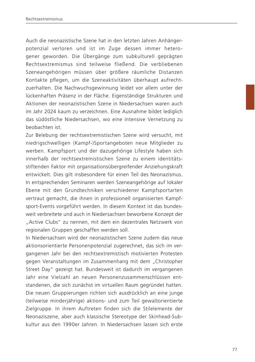 Seite 78 des Verfassungsschutzbericht 2024 Niedersachsen