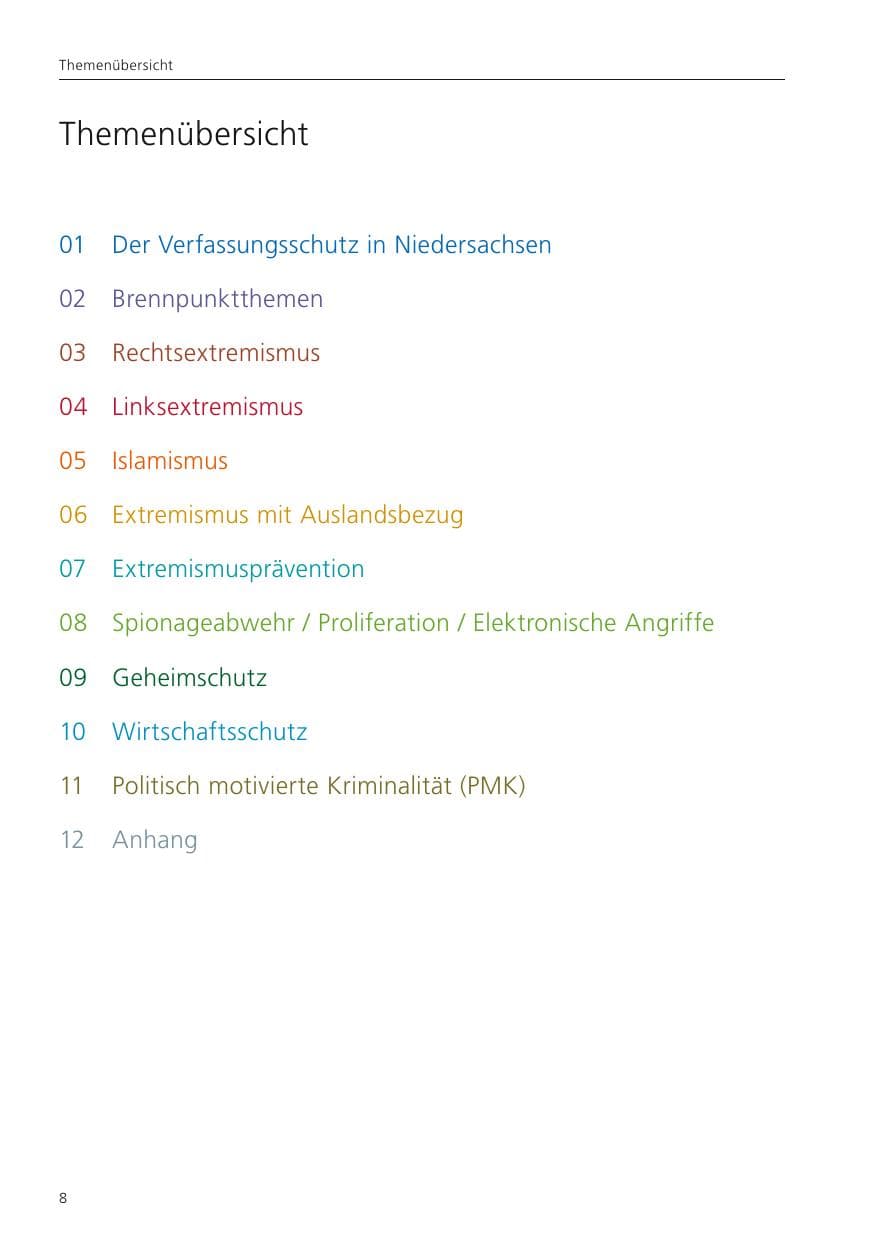 Seite 9 des Verfassungsschutzbericht 2024 Niedersachsen