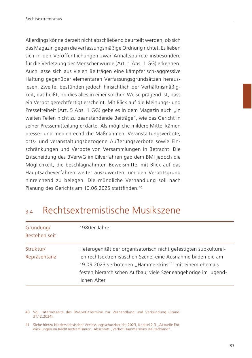 Seite 84 des Verfassungsschutzbericht 2024 Niedersachsen