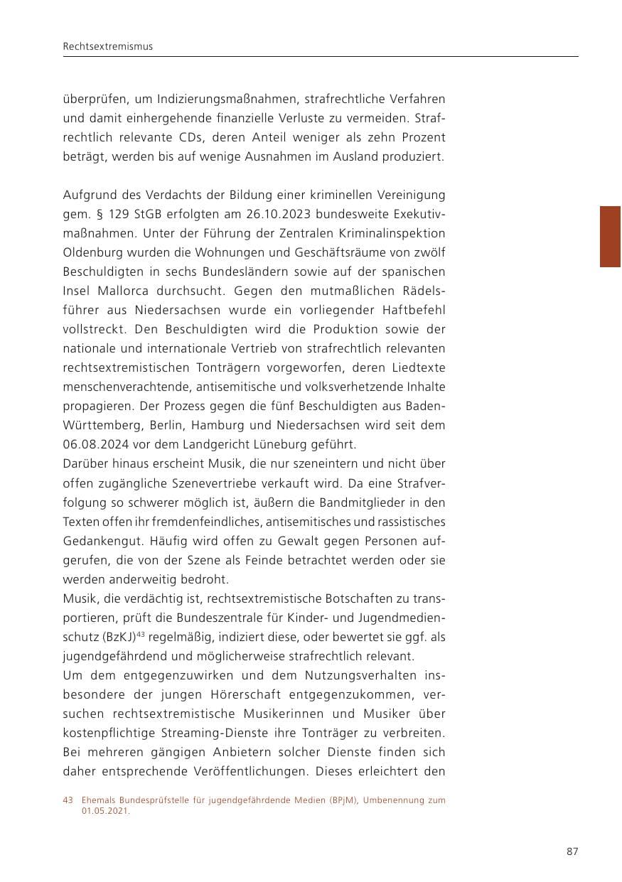 Seite 88 des Verfassungsschutzbericht 2024 Niedersachsen
