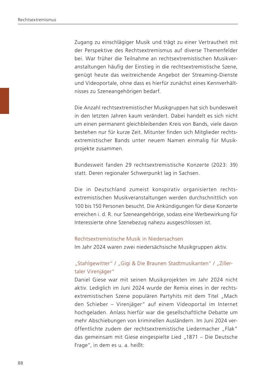 Seite 89 des Verfassungsschutzbericht 2024 Niedersachsen