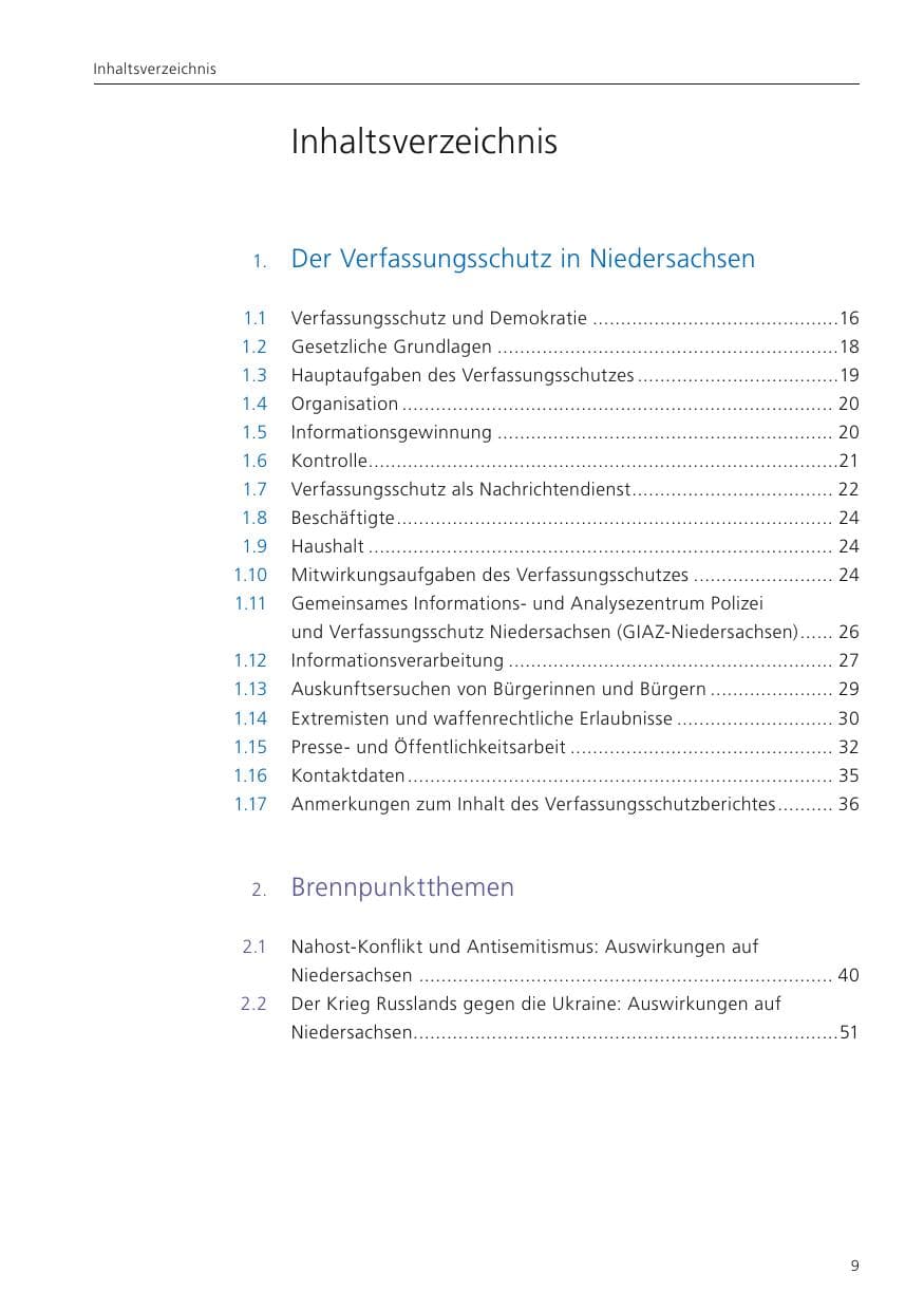 Seite 10 des Verfassungsschutzbericht 2024 Niedersachsen