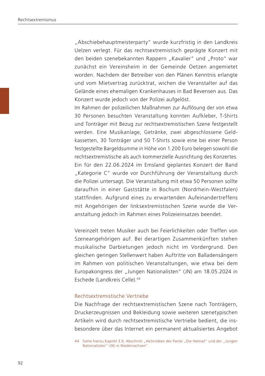 Seite 93 des Verfassungsschutzbericht 2024 Niedersachsen