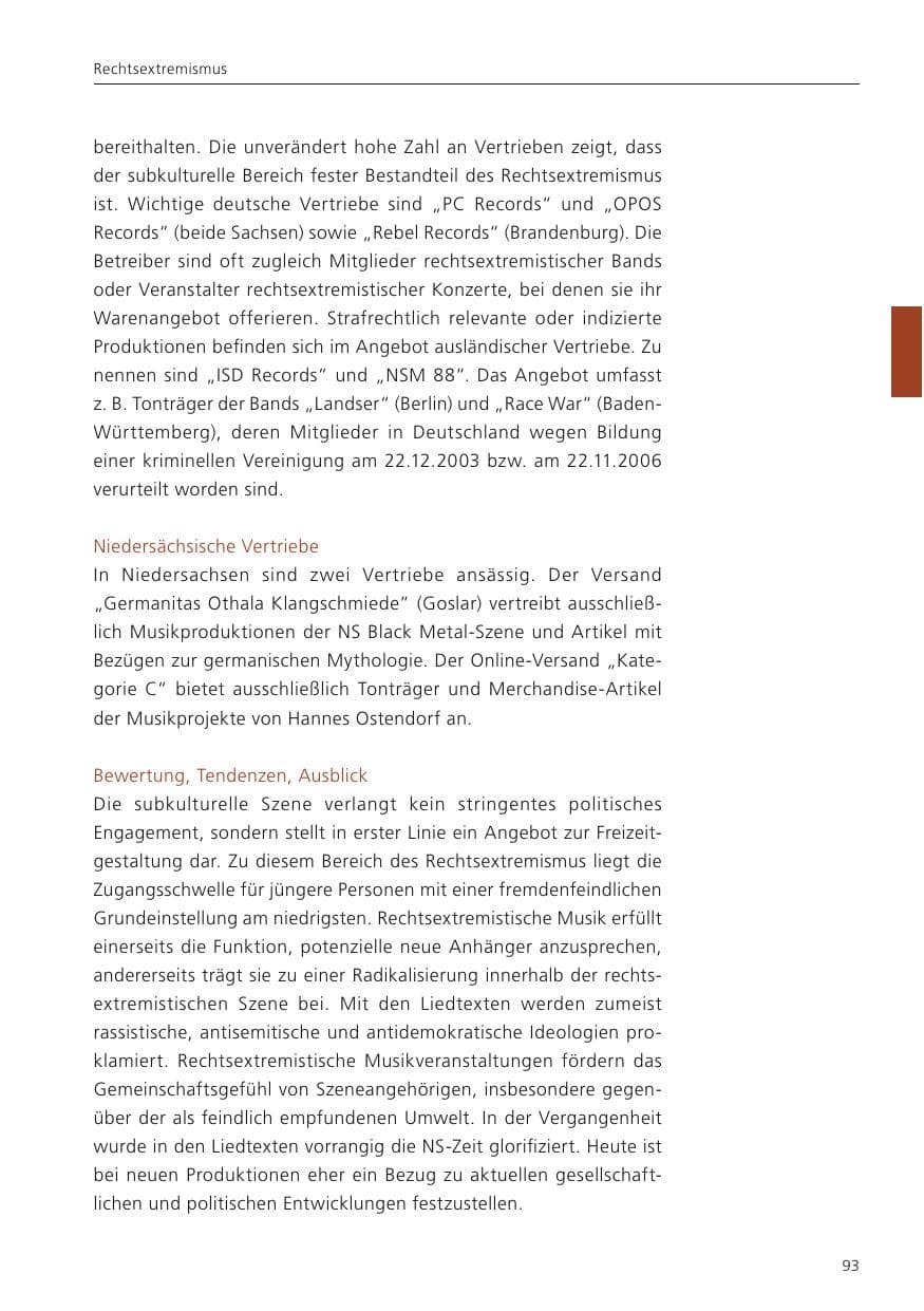 Seite 94 des Verfassungsschutzbericht 2024 Niedersachsen