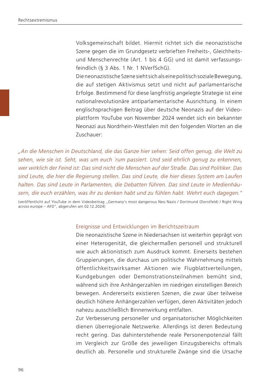 Seite 97 des Verfassungsschutzbericht 2024 Niedersachsen