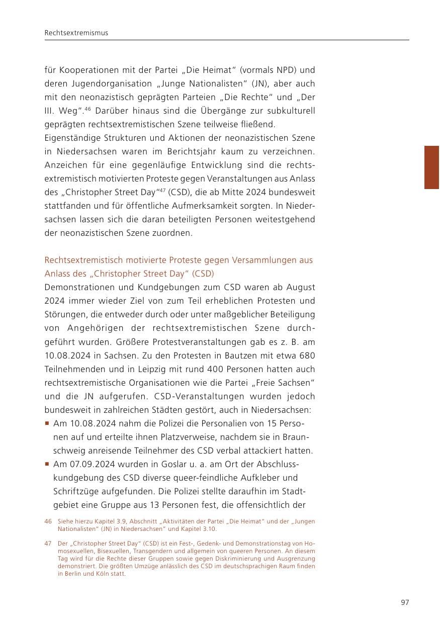 Seite 98 des Verfassungsschutzbericht 2024 Niedersachsen