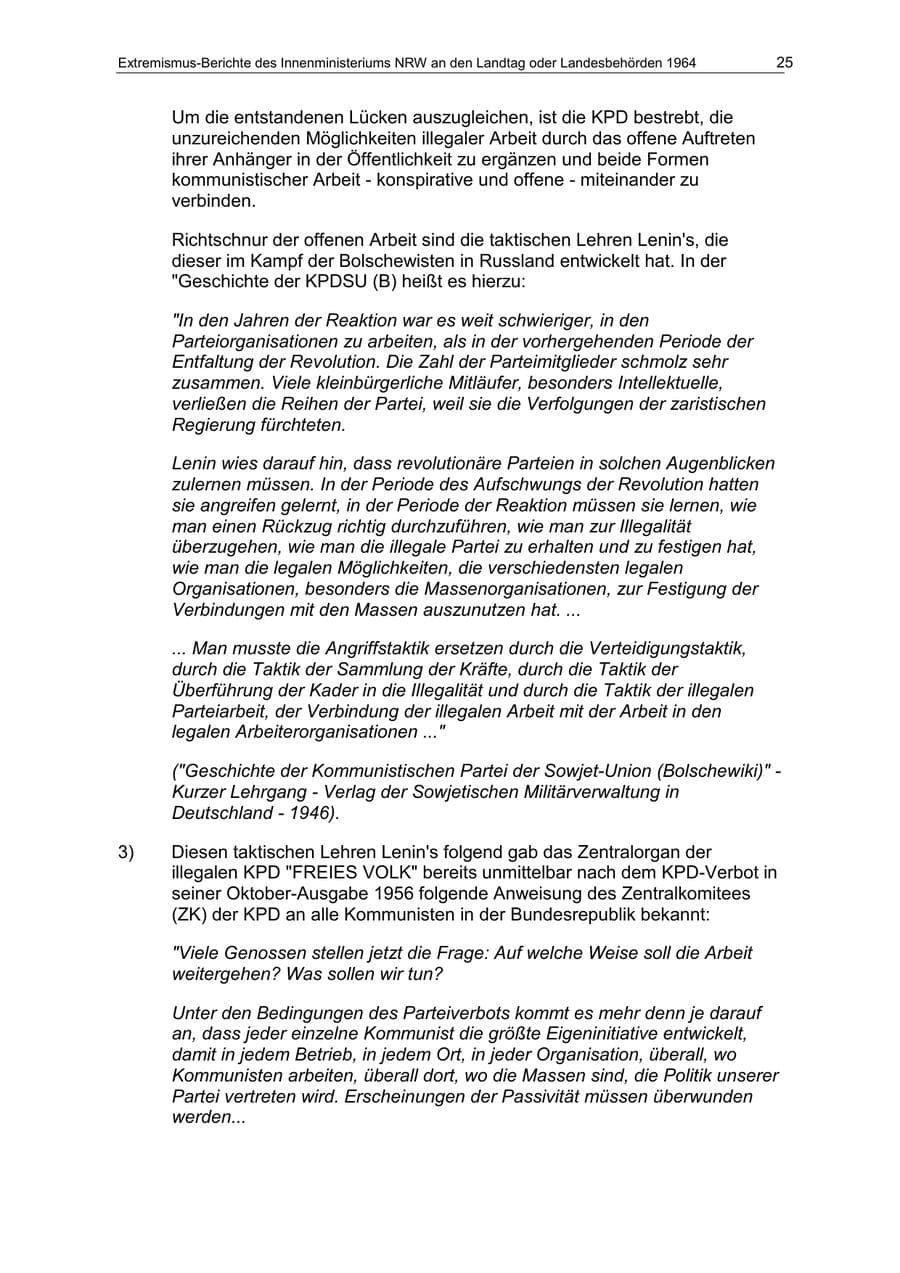 Seite 25 des Verfassungsschutzbericht 1964 Nordrhein-Westfalen