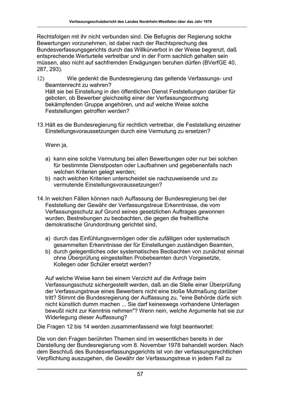 Seite 57 des Verfassungsschutzbericht 1978 Nordrhein-Westfalen