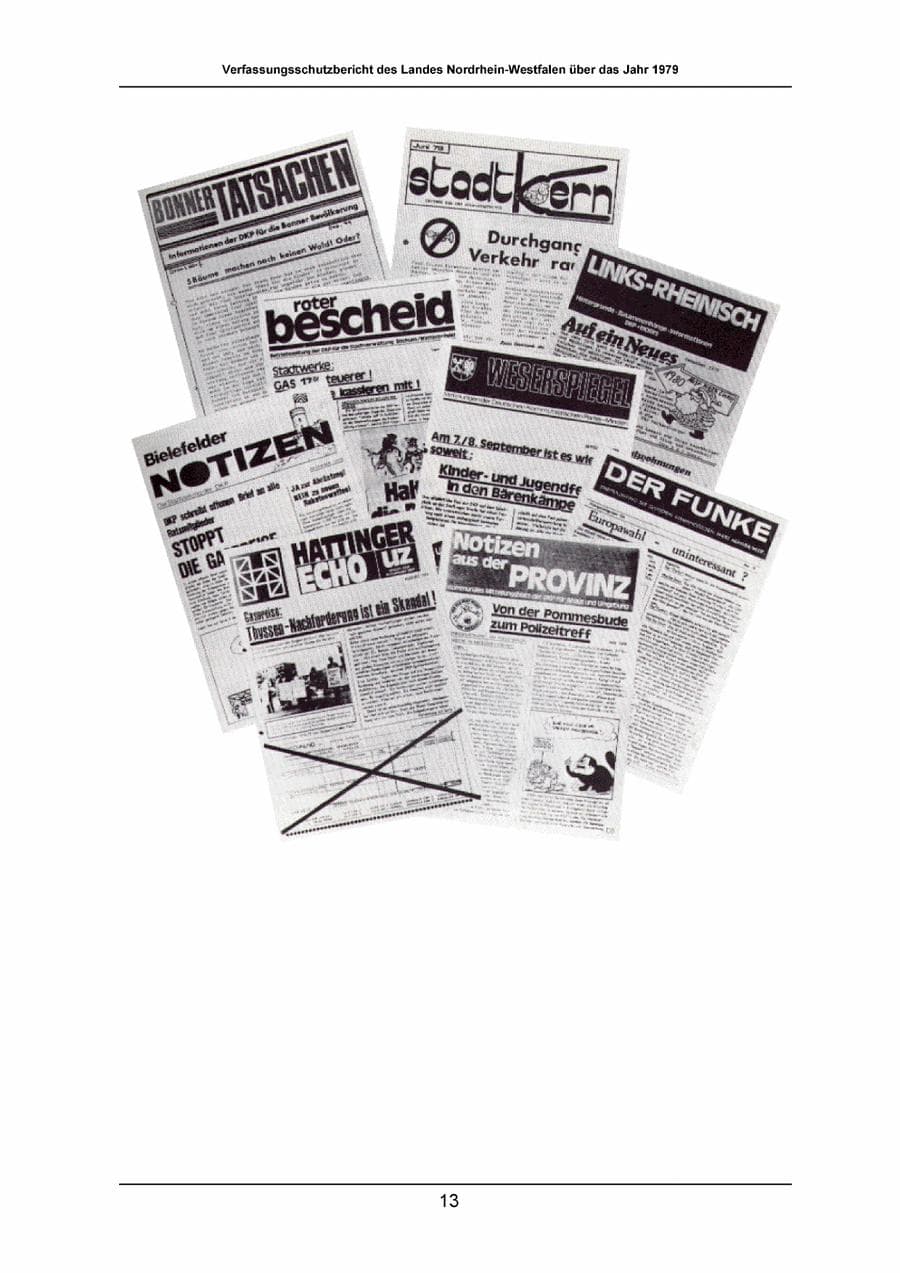 Seite 13 des Verfassungsschutzbericht 1979 Nordrhein-Westfalen