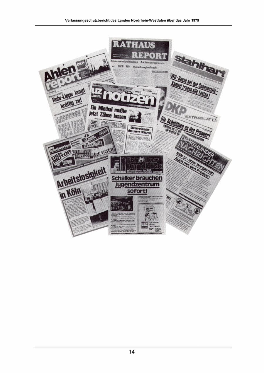 Seite 14 des Verfassungsschutzbericht 1979 Nordrhein-Westfalen