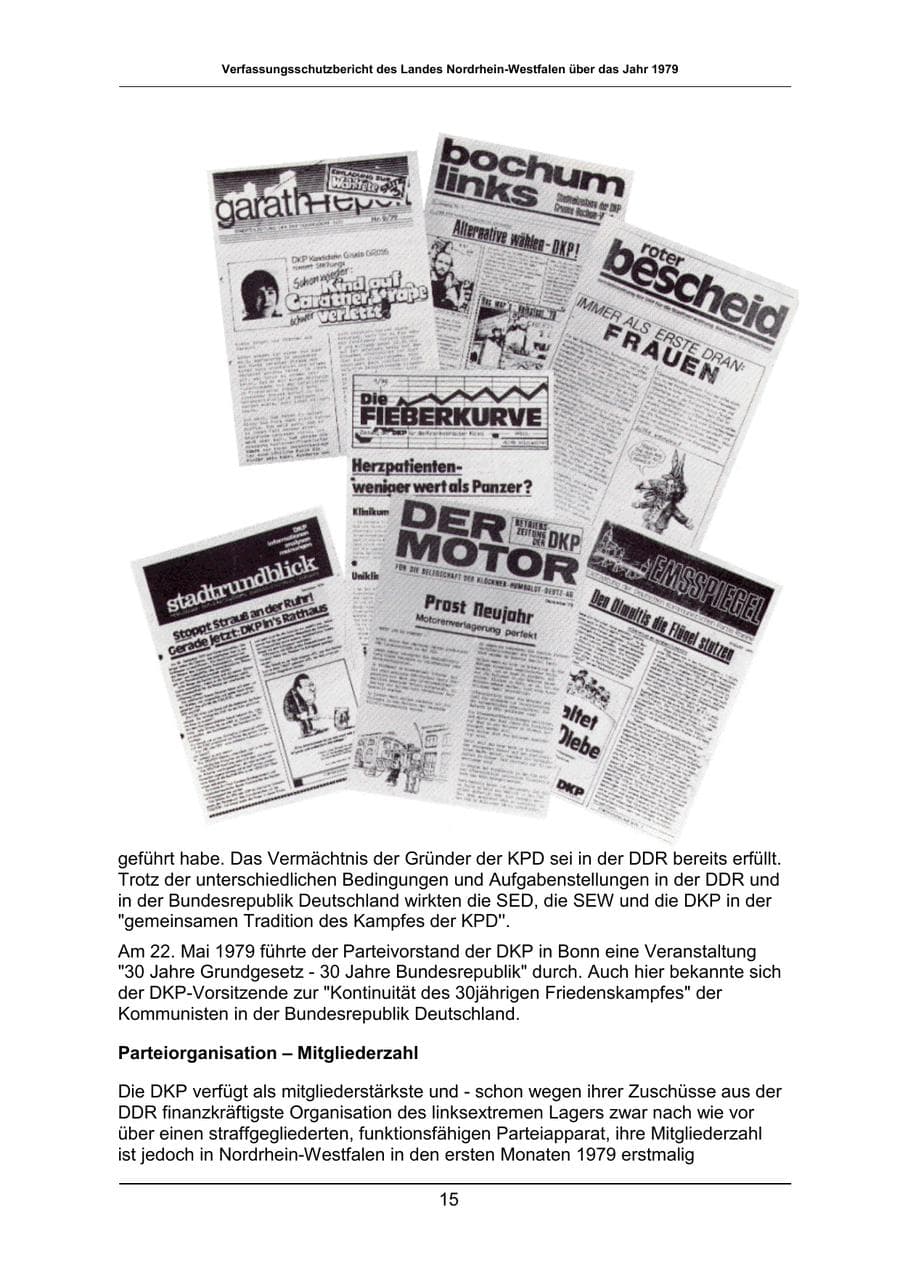 Seite 15 des Verfassungsschutzbericht 1979 Nordrhein-Westfalen