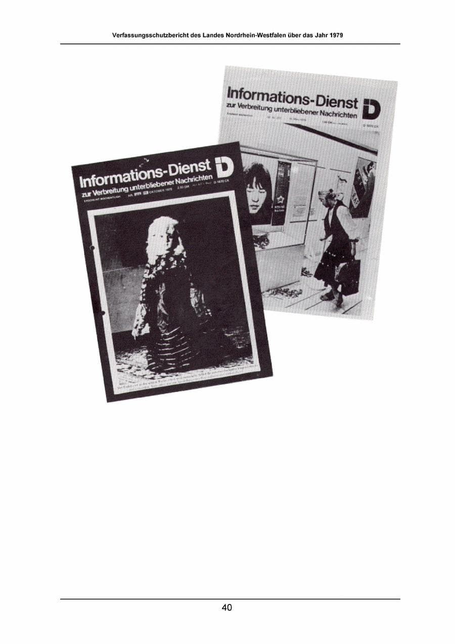 Seite 40 des Verfassungsschutzbericht 1979 Nordrhein-Westfalen