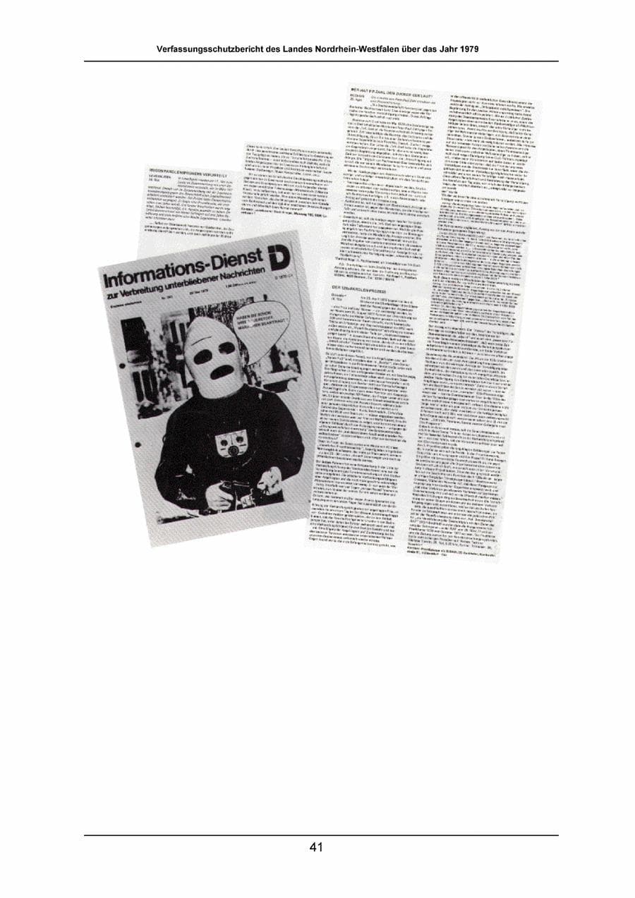 Seite 41 des Verfassungsschutzbericht 1979 Nordrhein-Westfalen