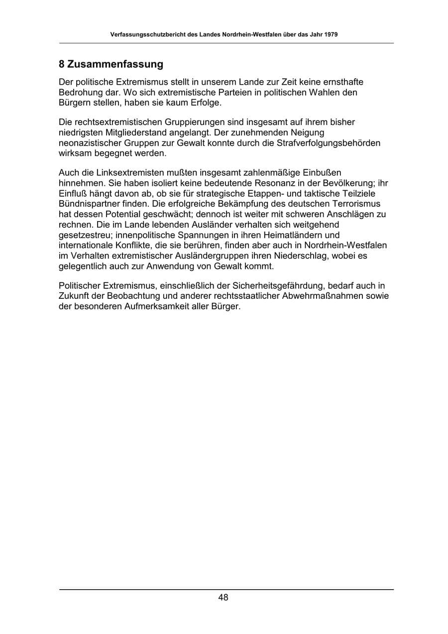 Seite 48 des Verfassungsschutzbericht 1979 Nordrhein-Westfalen