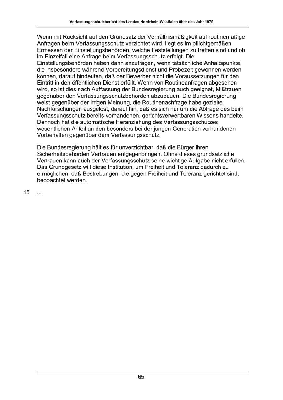 Seite 65 des Verfassungsschutzbericht 1979 Nordrhein-Westfalen