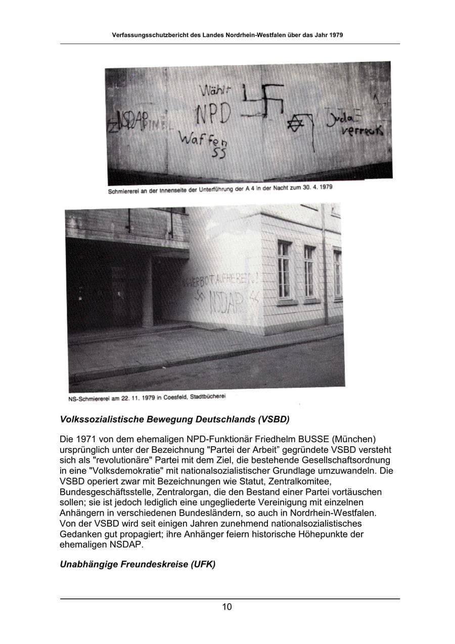 Seite 10 des Verfassungsschutzbericht 1979 Nordrhein-Westfalen