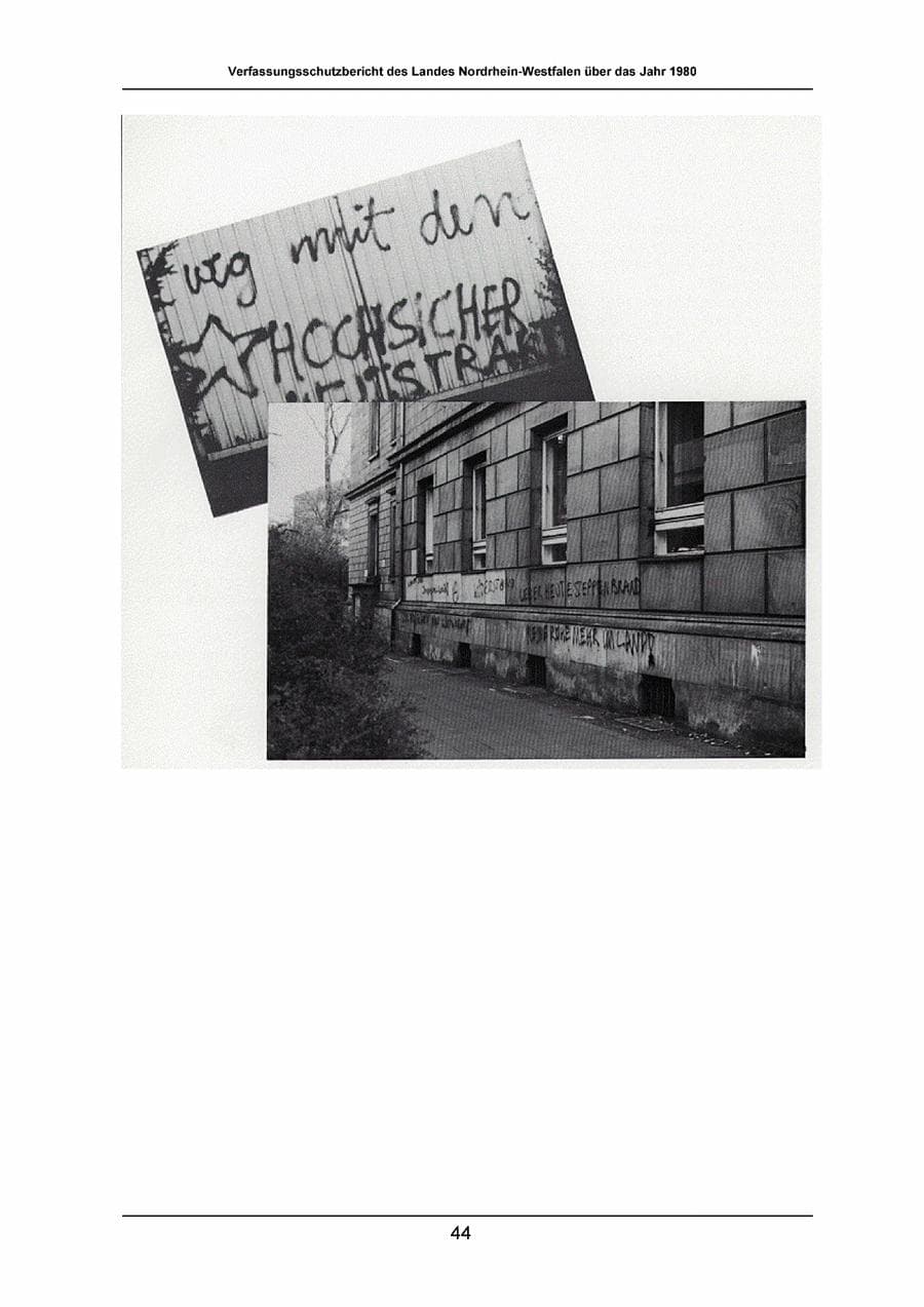 Seite 44 des Verfassungsschutzbericht 1980 Nordrhein-Westfalen