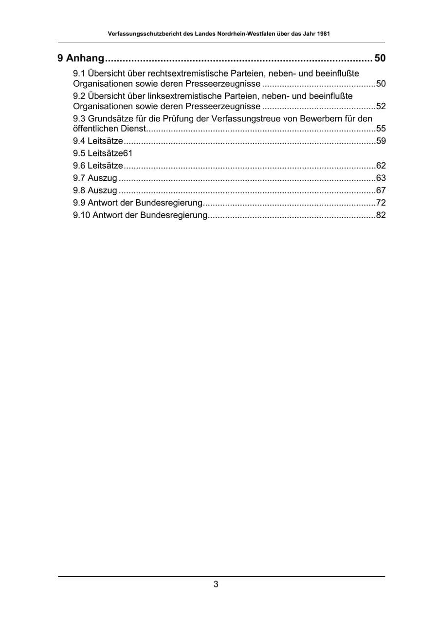 Seite 3 des Verfassungsschutzbericht 1981 Nordrhein-Westfalen