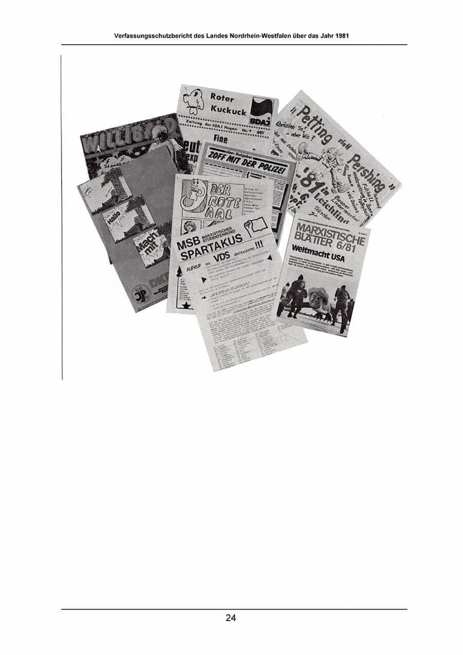 Seite 24 des Verfassungsschutzbericht 1981 Nordrhein-Westfalen