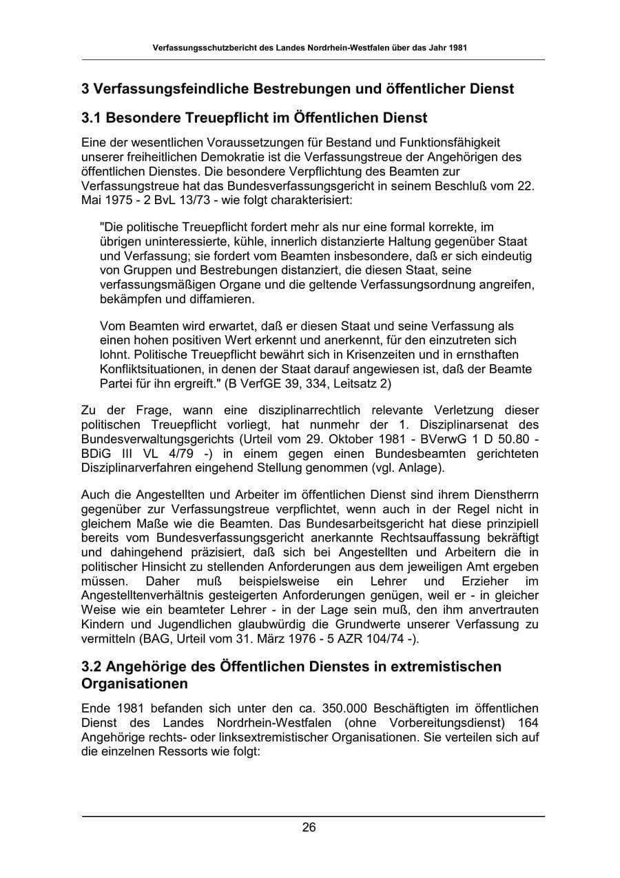 Seite 26 des Verfassungsschutzbericht 1981 Nordrhein-Westfalen