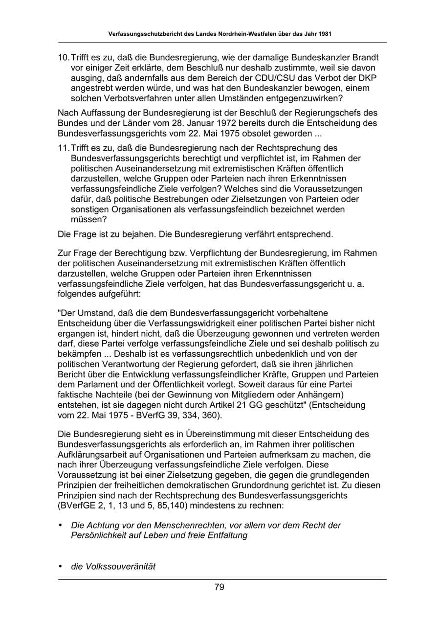 Seite 79 des Verfassungsschutzbericht 1981 Nordrhein-Westfalen