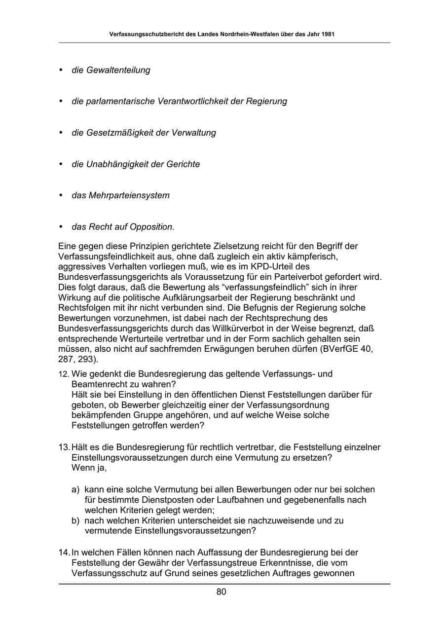 Seite 80 des Verfassungsschutzbericht 1981 Nordrhein-Westfalen