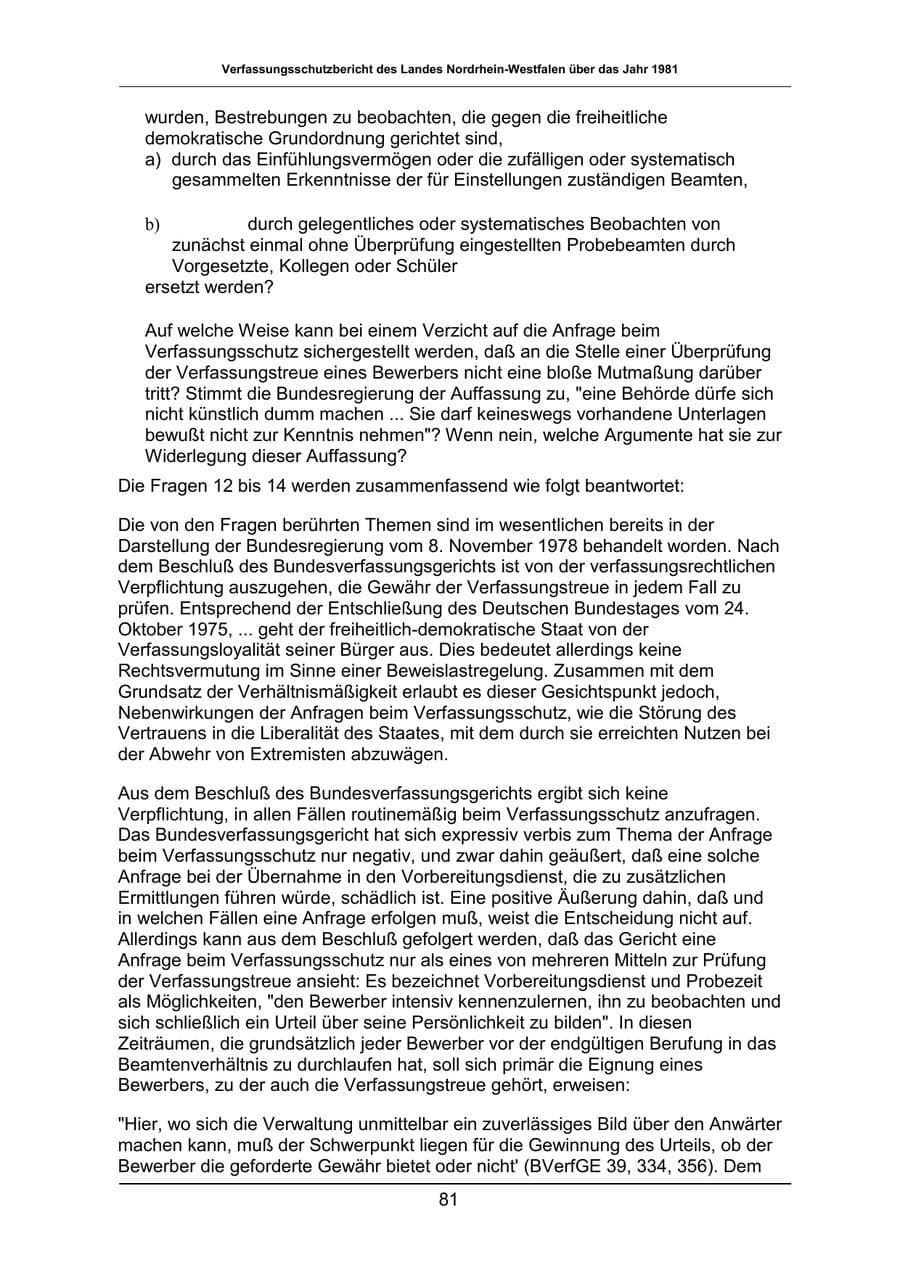 Seite 81 des Verfassungsschutzbericht 1981 Nordrhein-Westfalen