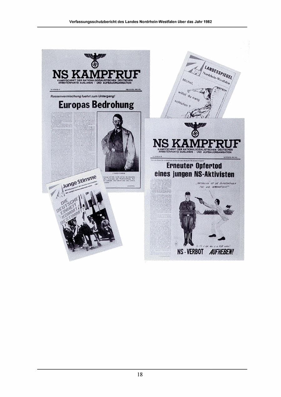 Seite 18 des Verfassungsschutzbericht 1982 Nordrhein-Westfalen