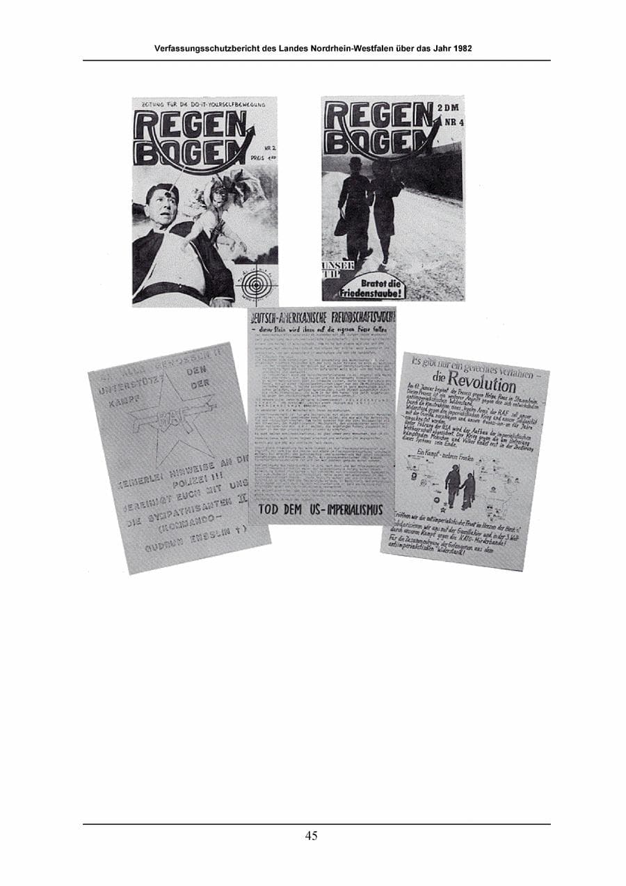 Seite 45 des Verfassungsschutzbericht 1982 Nordrhein-Westfalen