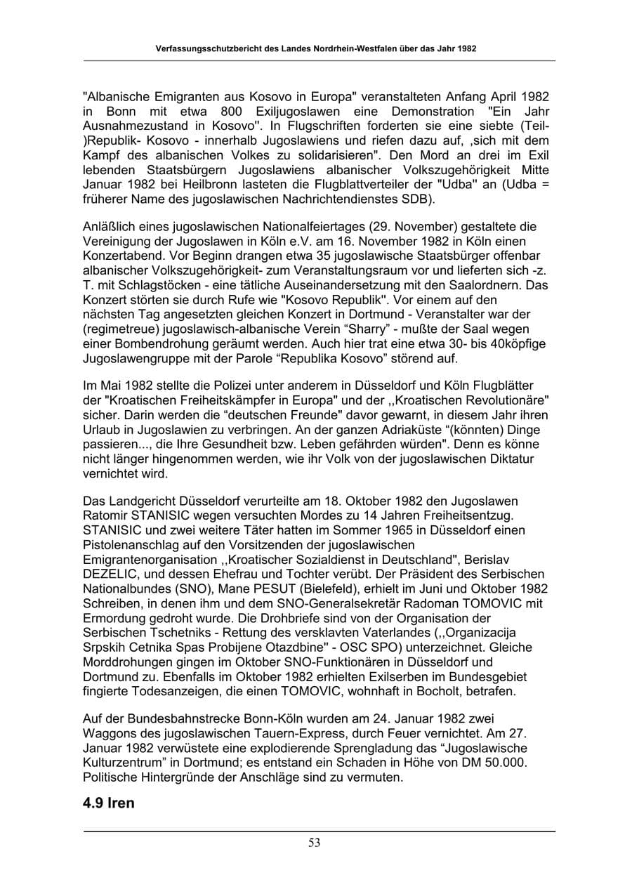 Seite 53 des Verfassungsschutzbericht 1982 Nordrhein-Westfalen