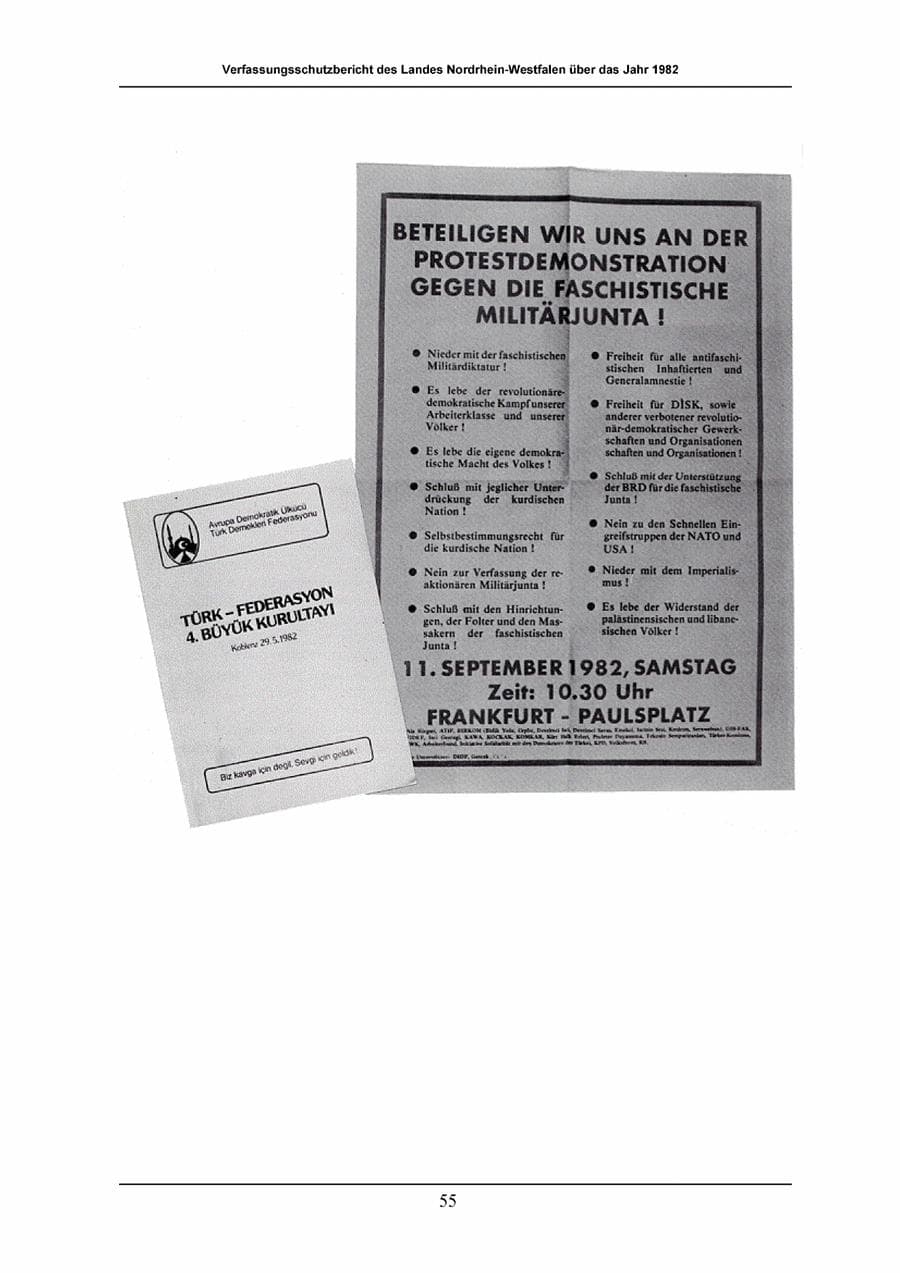 Seite 55 des Verfassungsschutzbericht 1982 Nordrhein-Westfalen