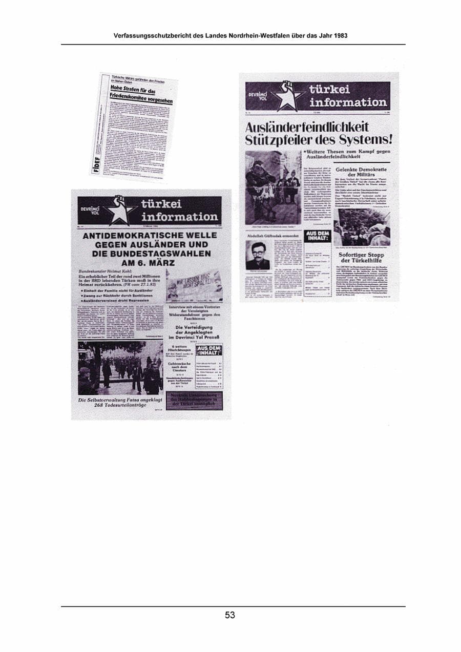 Seite 53 des Verfassungsschutzbericht 1983 Nordrhein-Westfalen
