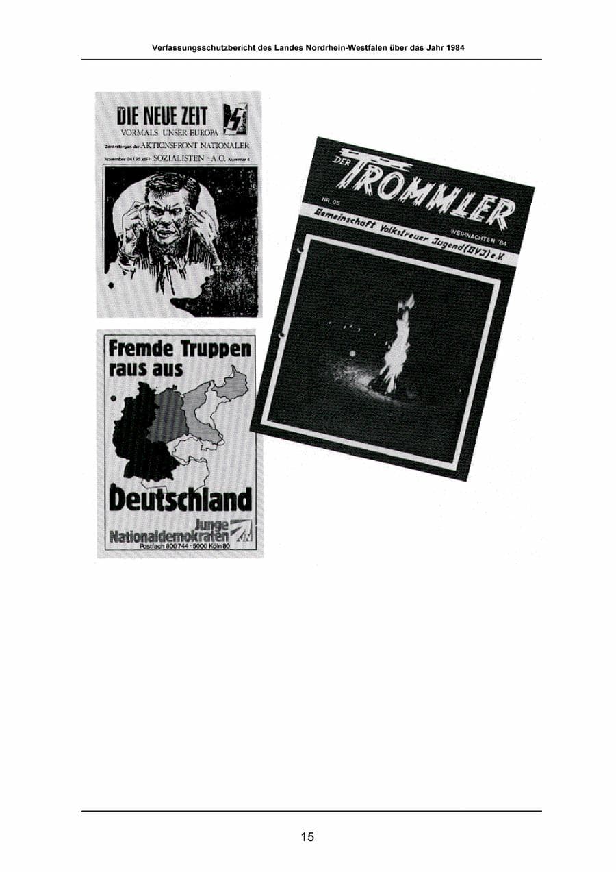 Seite 15 des Verfassungsschutzbericht 1984 Nordrhein-Westfalen