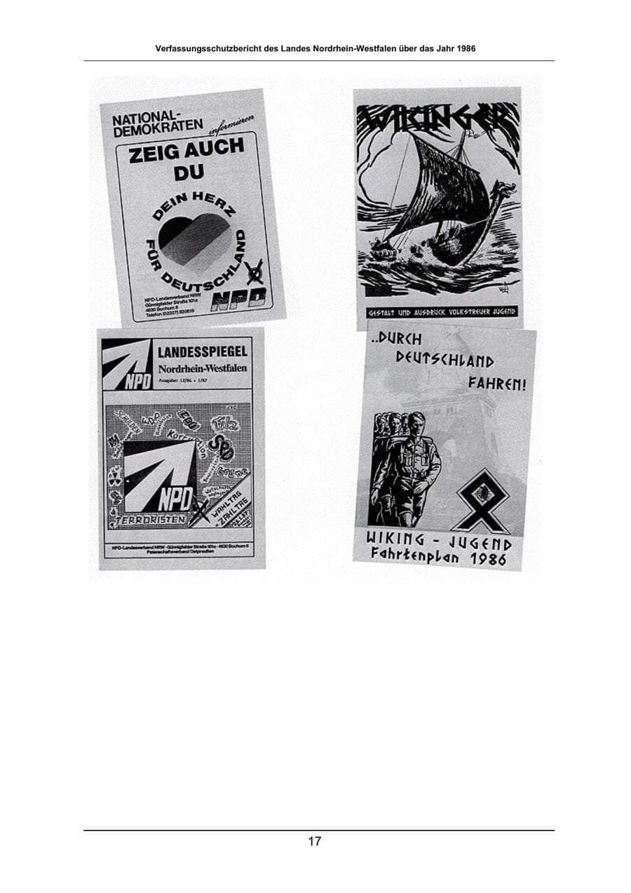 Seite 17 des Verfassungsschutzbericht 1986 Nordrhein-Westfalen