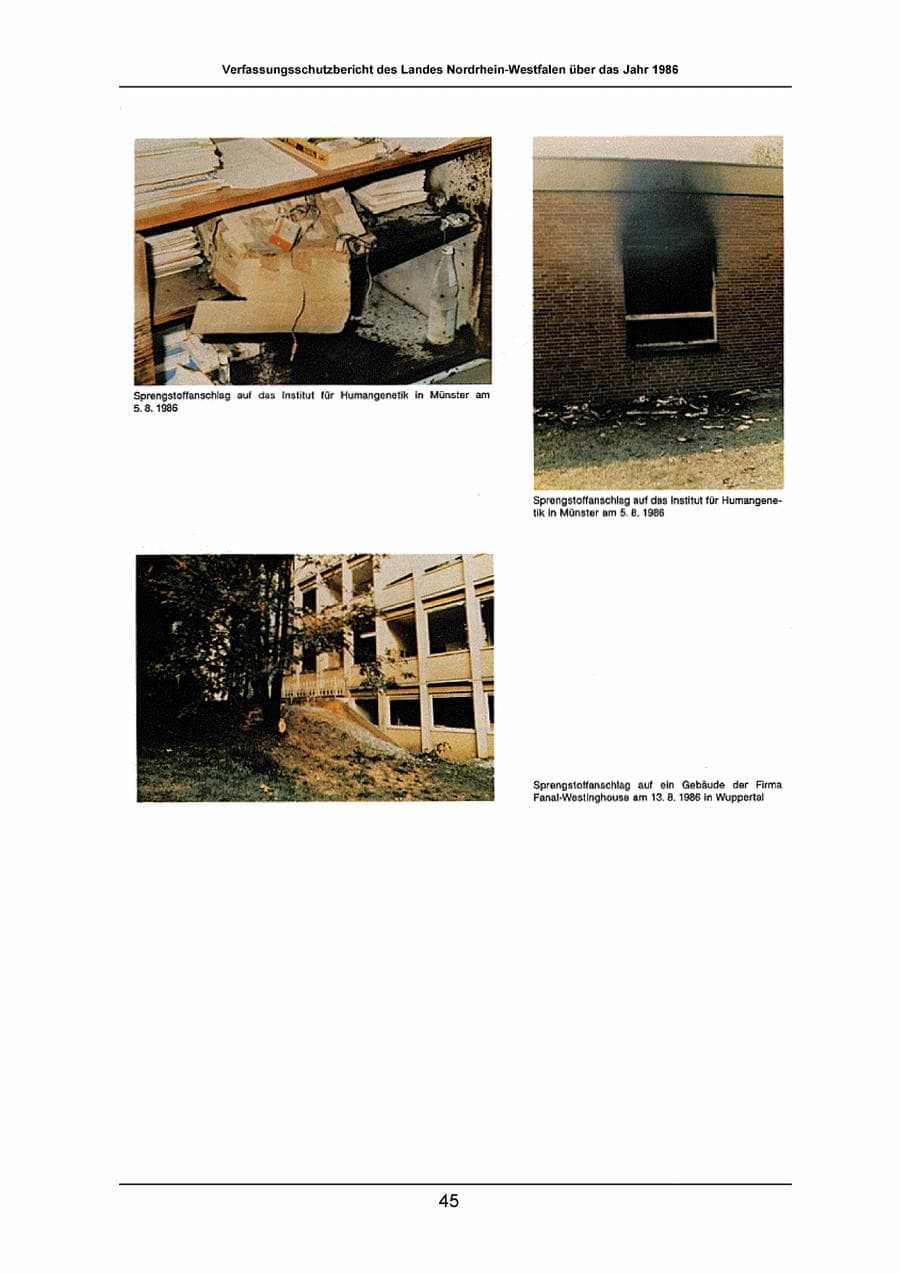 Seite 45 des Verfassungsschutzbericht 1986 Nordrhein-Westfalen
