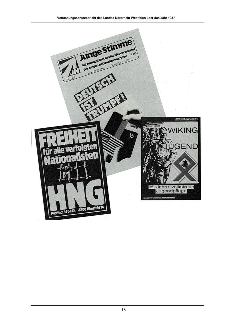 Seite 18 des Verfassungsschutzbericht 1987 Nordrhein-Westfalen