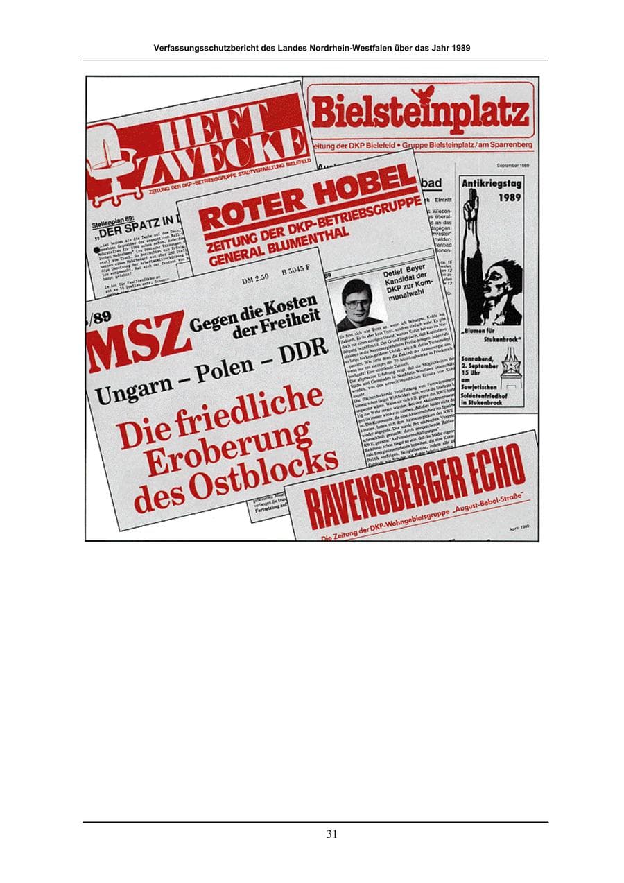 Seite 31 des Verfassungsschutzbericht 1989 Nordrhein-Westfalen