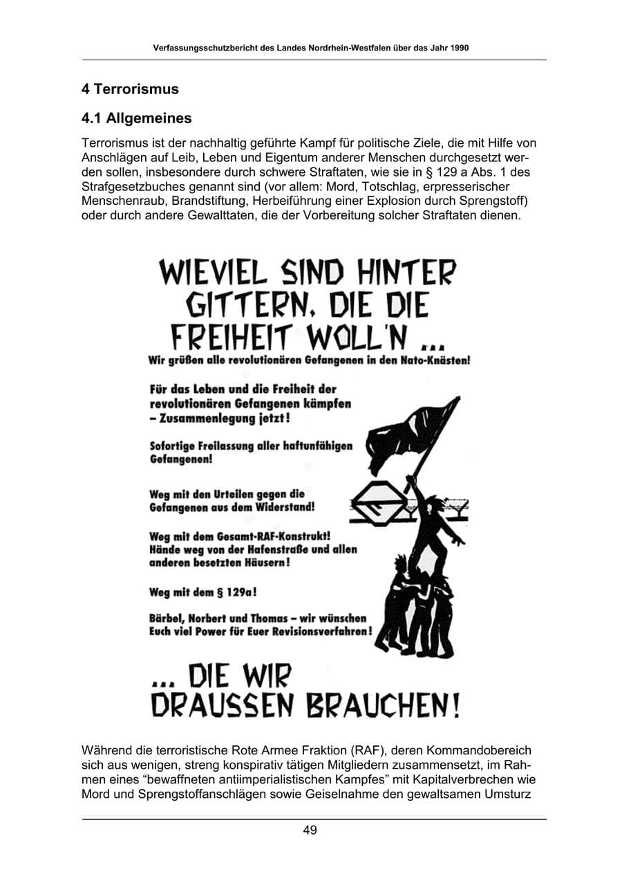 Seite 49 des Verfassungsschutzbericht 1990 Nordrhein-Westfalen