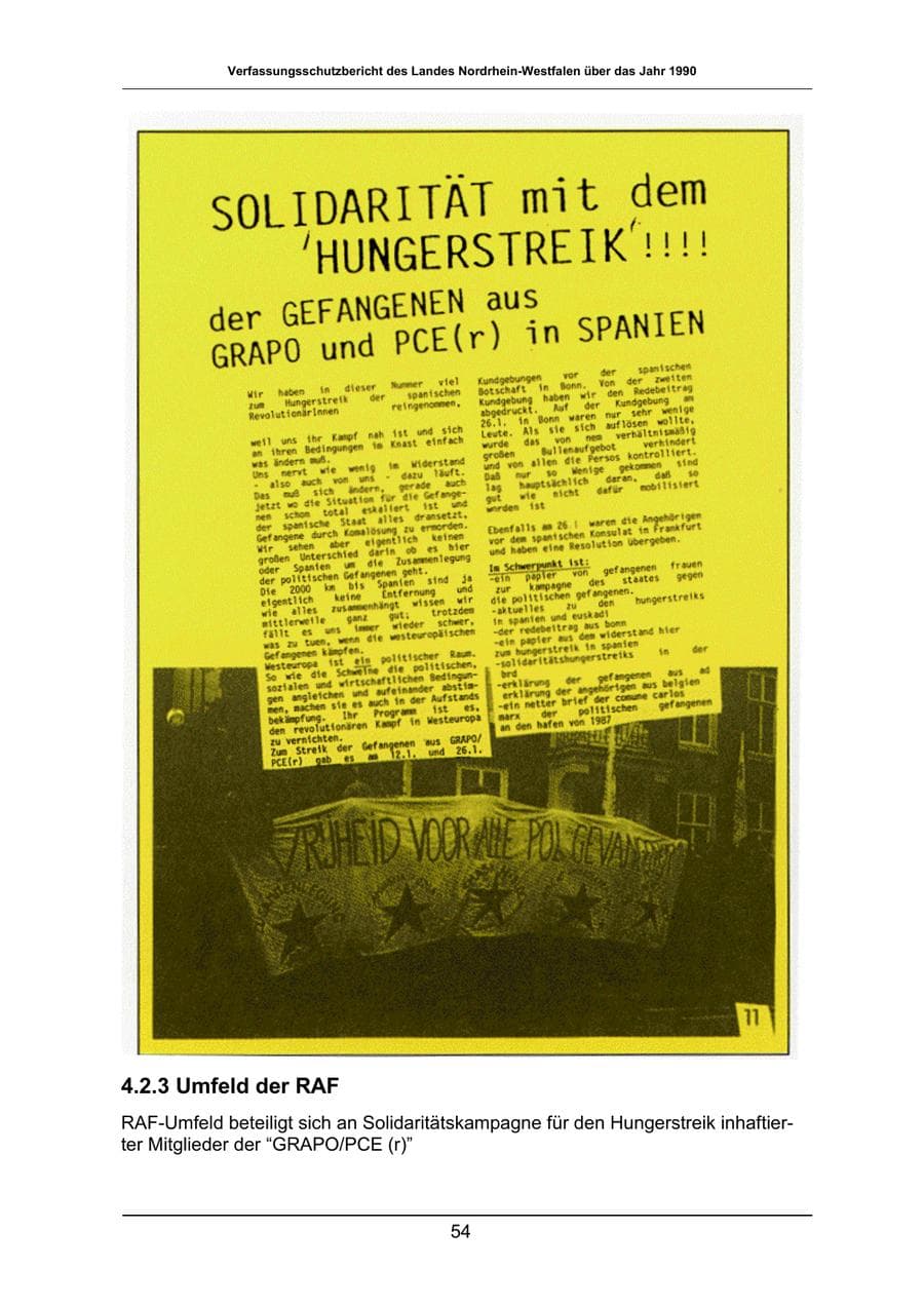 Seite 54 des Verfassungsschutzbericht 1990 Nordrhein-Westfalen