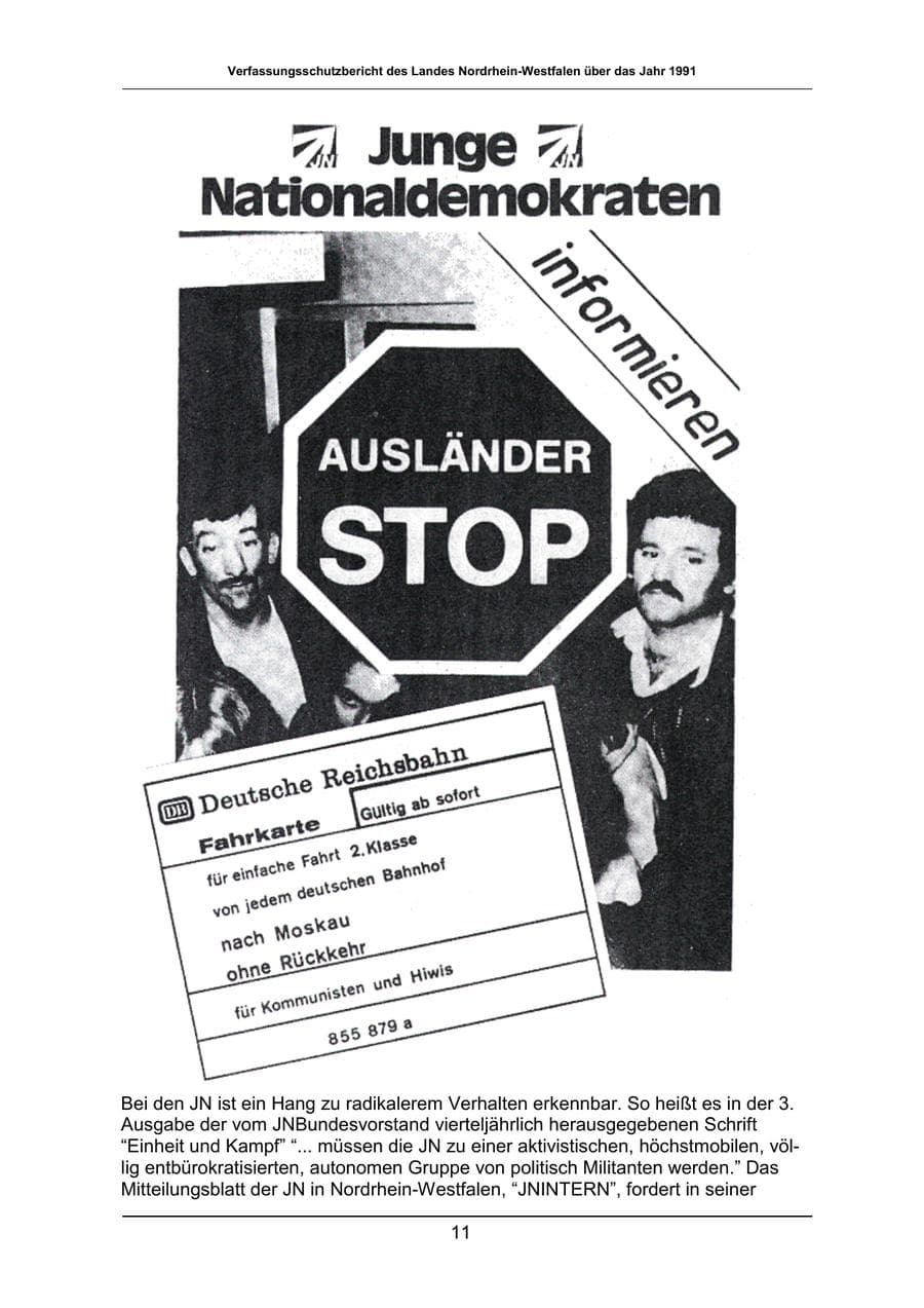 Seite 11 des Verfassungsschutzbericht 1991 Nordrhein-Westfalen