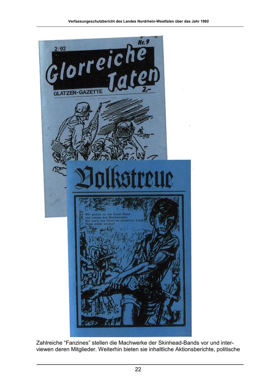 Seite 22 des Verfassungsschutzbericht 1992 Nordrhein-Westfalen