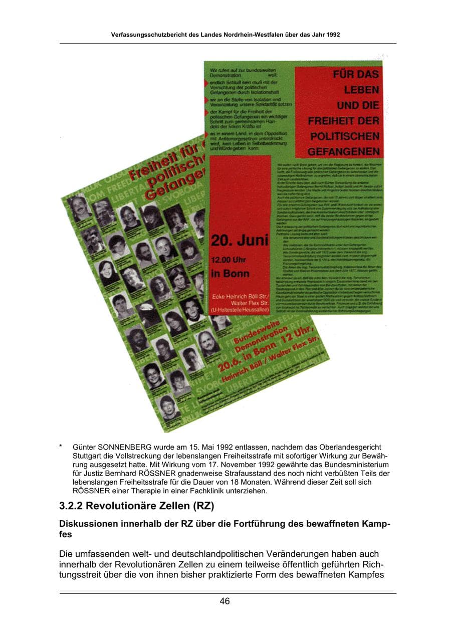 Seite 46 des Verfassungsschutzbericht 1992 Nordrhein-Westfalen