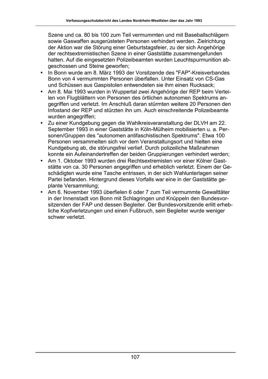 Seite 107 des Verfassungsschutzbericht 1993 Nordrhein-Westfalen