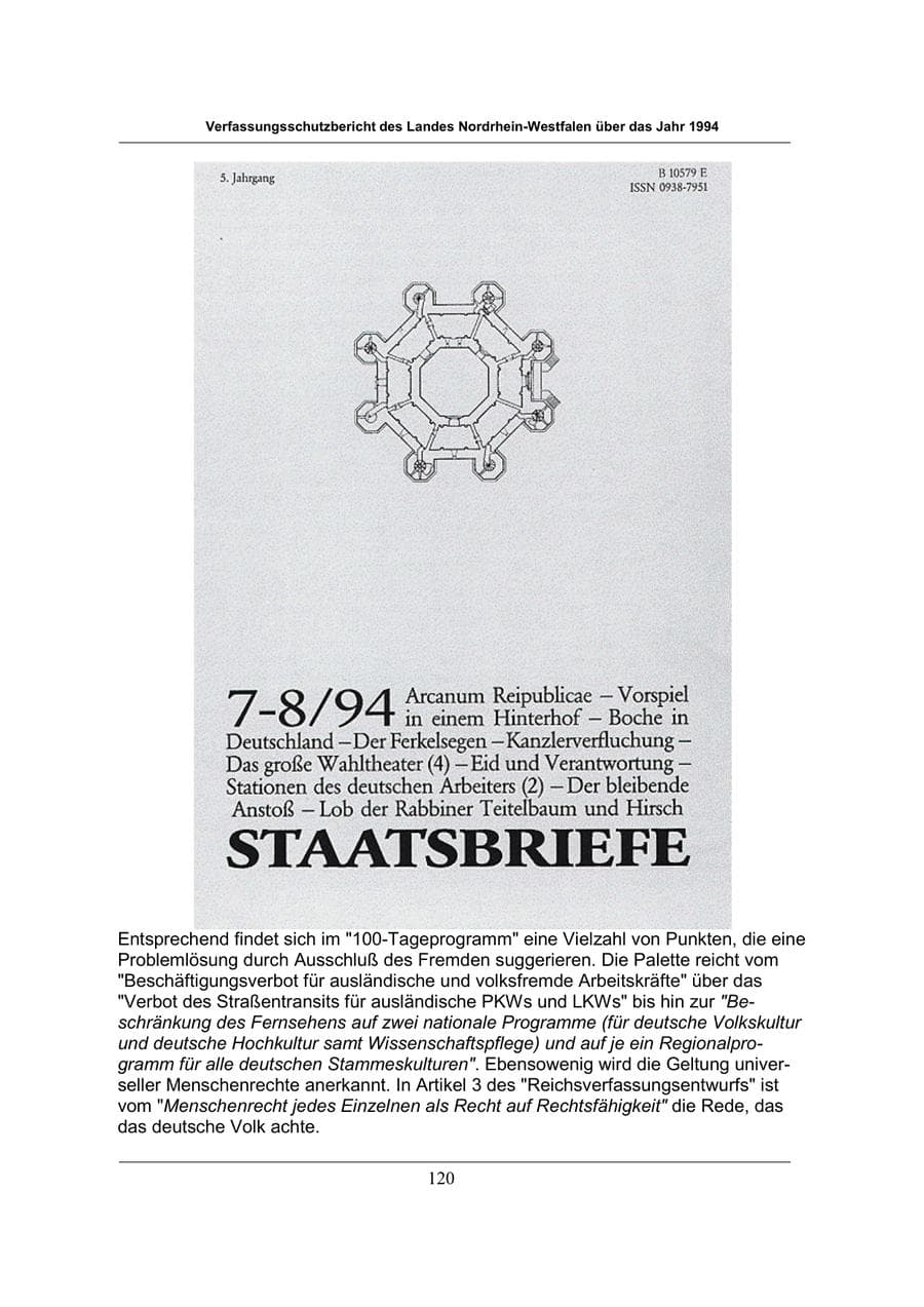 Seite 120 des Verfassungsschutzbericht 1994 Nordrhein-Westfalen