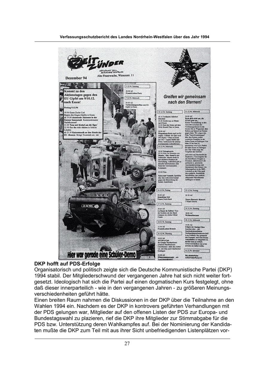 Seite 27 des Verfassungsschutzbericht 1994 Nordrhein-Westfalen
