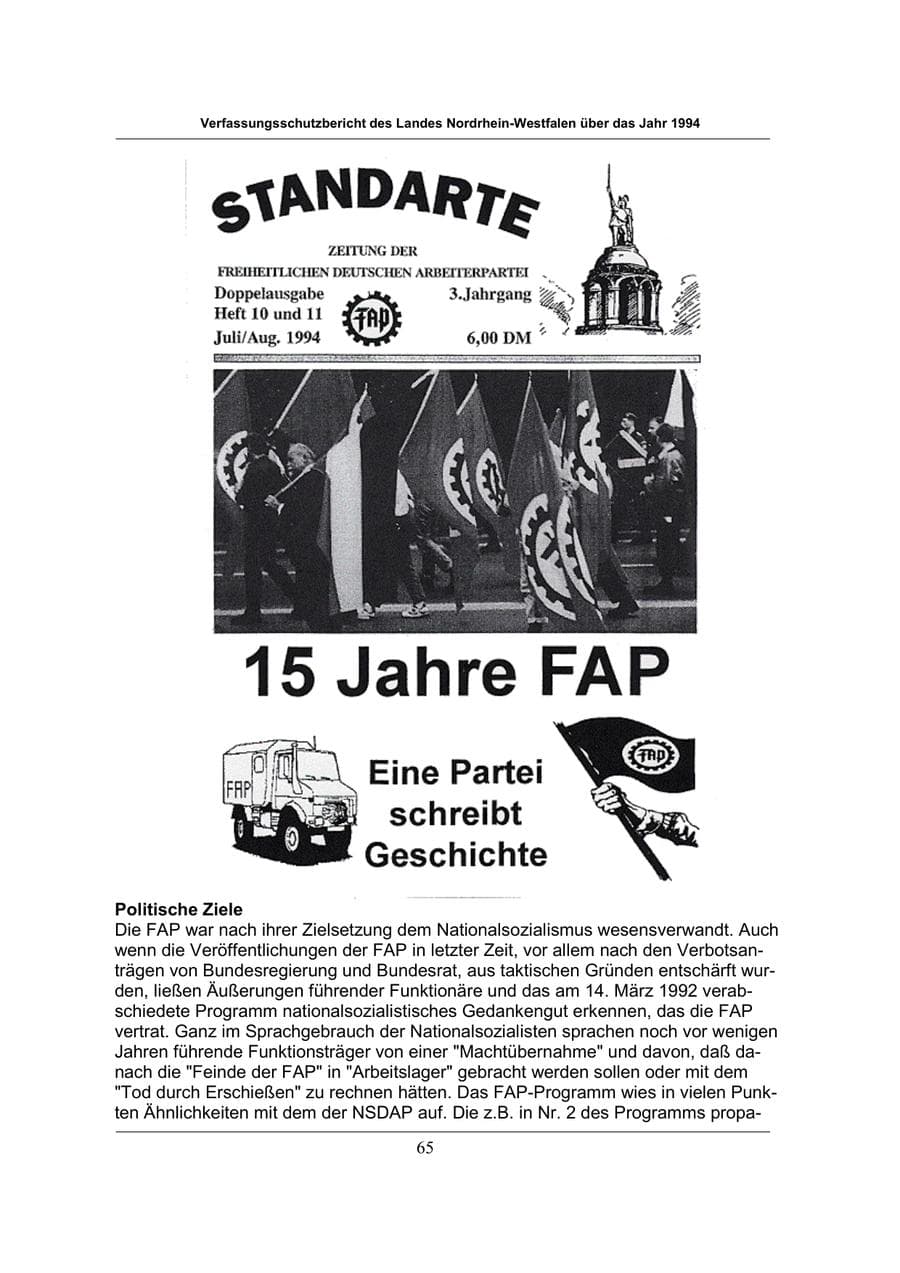 Seite 65 des Verfassungsschutzbericht 1994 Nordrhein-Westfalen
